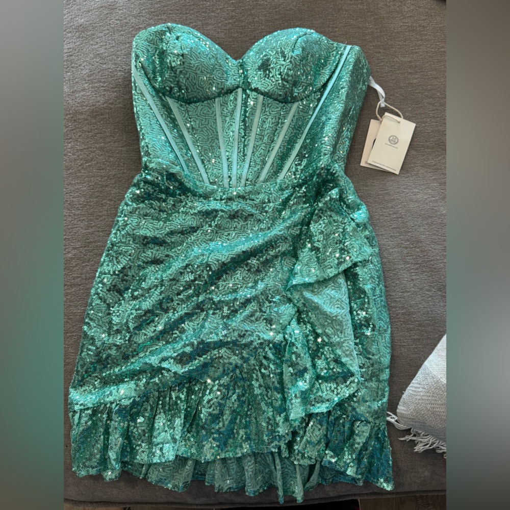 Green Sequin Gown